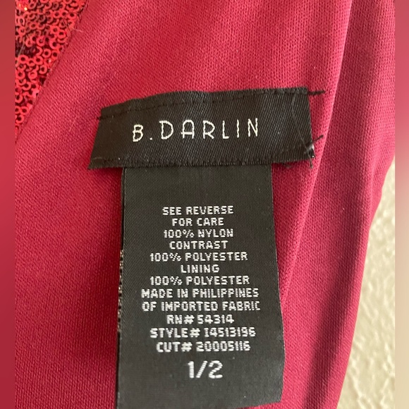 B. DARLIN Crimson sequin mini dress - Picture 6 of 10